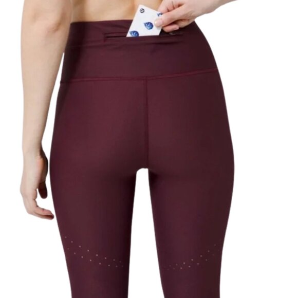 Lululemon Zoned In Tight Leggings 27" Garnet Maroon Plum Women's Size 8 - Picture 3 of 10